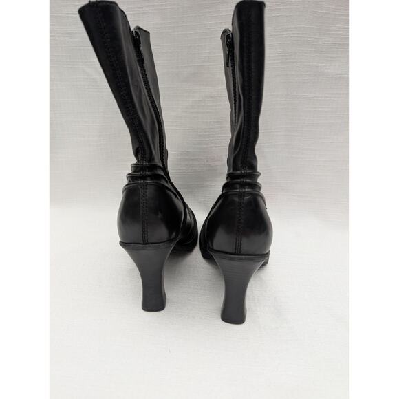 Steve Madden Womens Kinko Black Leather Mid Calf Boot 7.5 Witchy Heel Whimsigoth - Picture 5 of 9